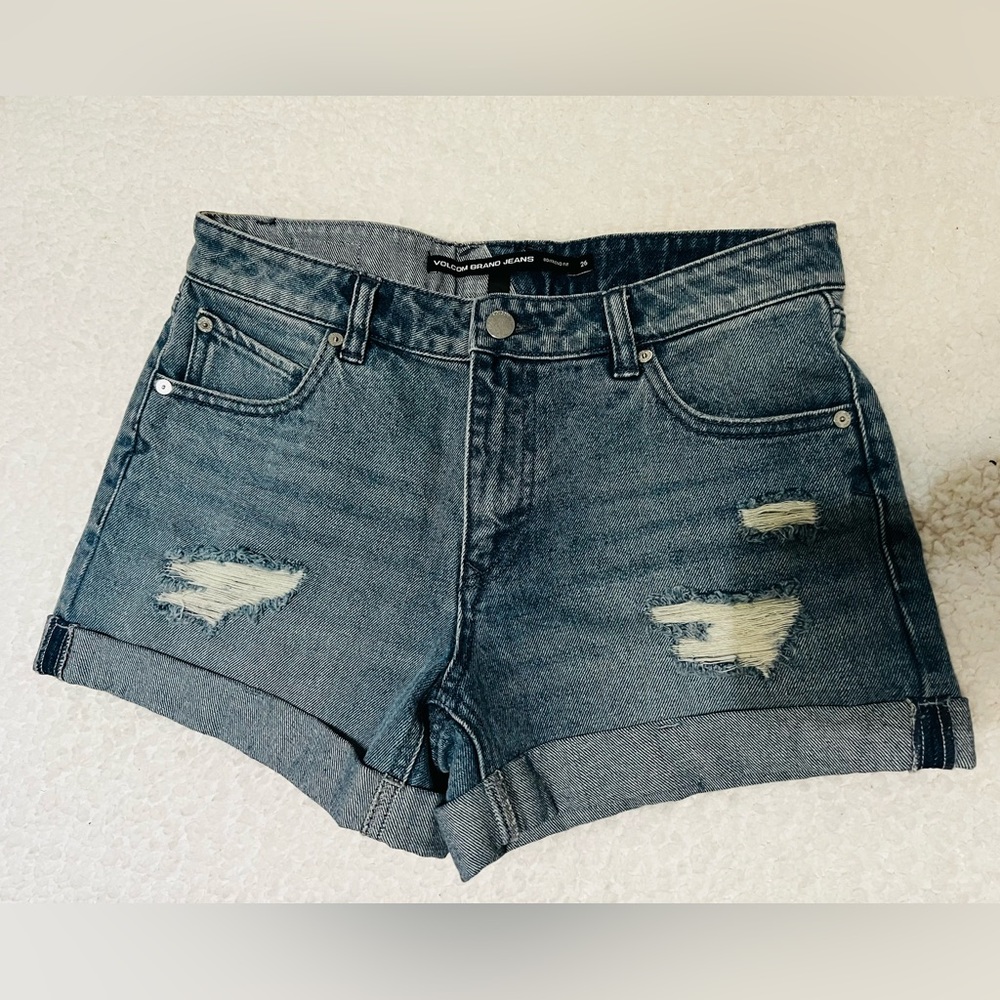 Volcom distressed, jeans, shorts size 26, boyfriend style.